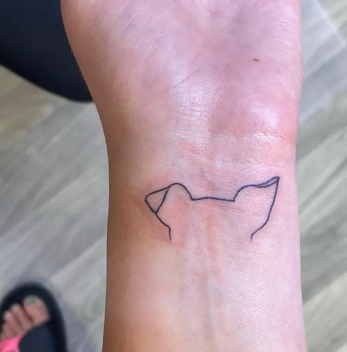 dog ear outline tattoo from behind｜TikTok Search
