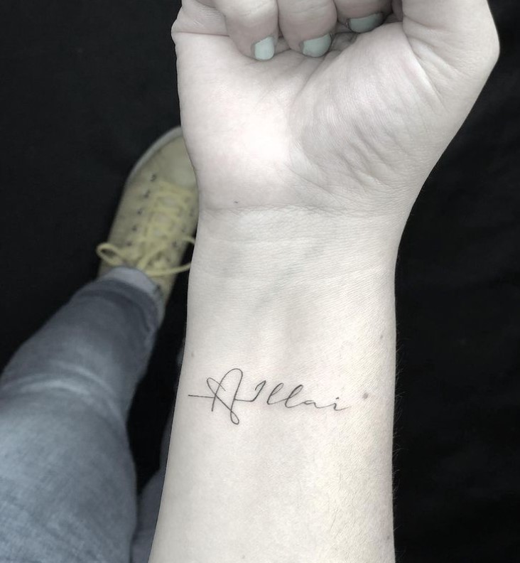 15 Children's Name Wrist Tattoos for Moms - She So Healthy