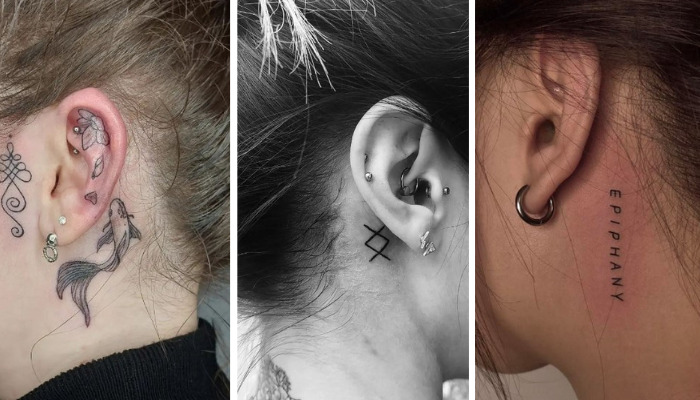 Behind the ear tattoos for females